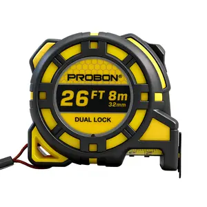 26FT/8M Tape Measure Inch/Metric Scale, MID Accuracy, Doule Brake Syestem, Easy Read Measuring Tape, Retractable Nylon Coating Measurement Tape, Magnetic Hook, Belt Clip, Rubber Protective Casing