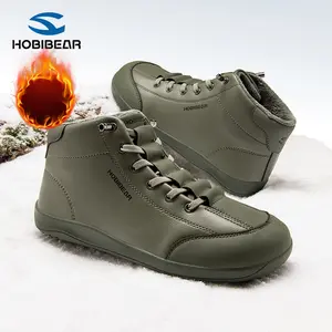 HOBIBEAR Wide Toe Winter Short Boots, Mid-top Casual Shoes - Warm & Cozy Athletic Footwear for Cold Weather outdoorfun, Walking Shoes, Thin, Breathable Rubber, Lightweight