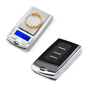Portable Key Type Pocket Scale, 1 Count Accurate to 0.01g Compact Size High Accuracy LCD Digital Display Weighing Tool for Jewelry/Precious Metals/Pills Balance Scale