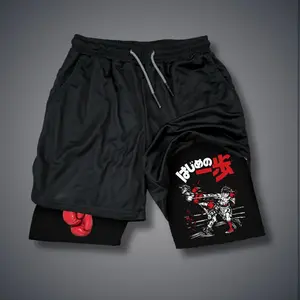 [Vtg90s] Double-Layer Sports Shorts Graphic Shorts Black Shorts Camo Shorts Streetwear Shorts Men Outfits Men Short Shorts Vacation Outfits Shorts