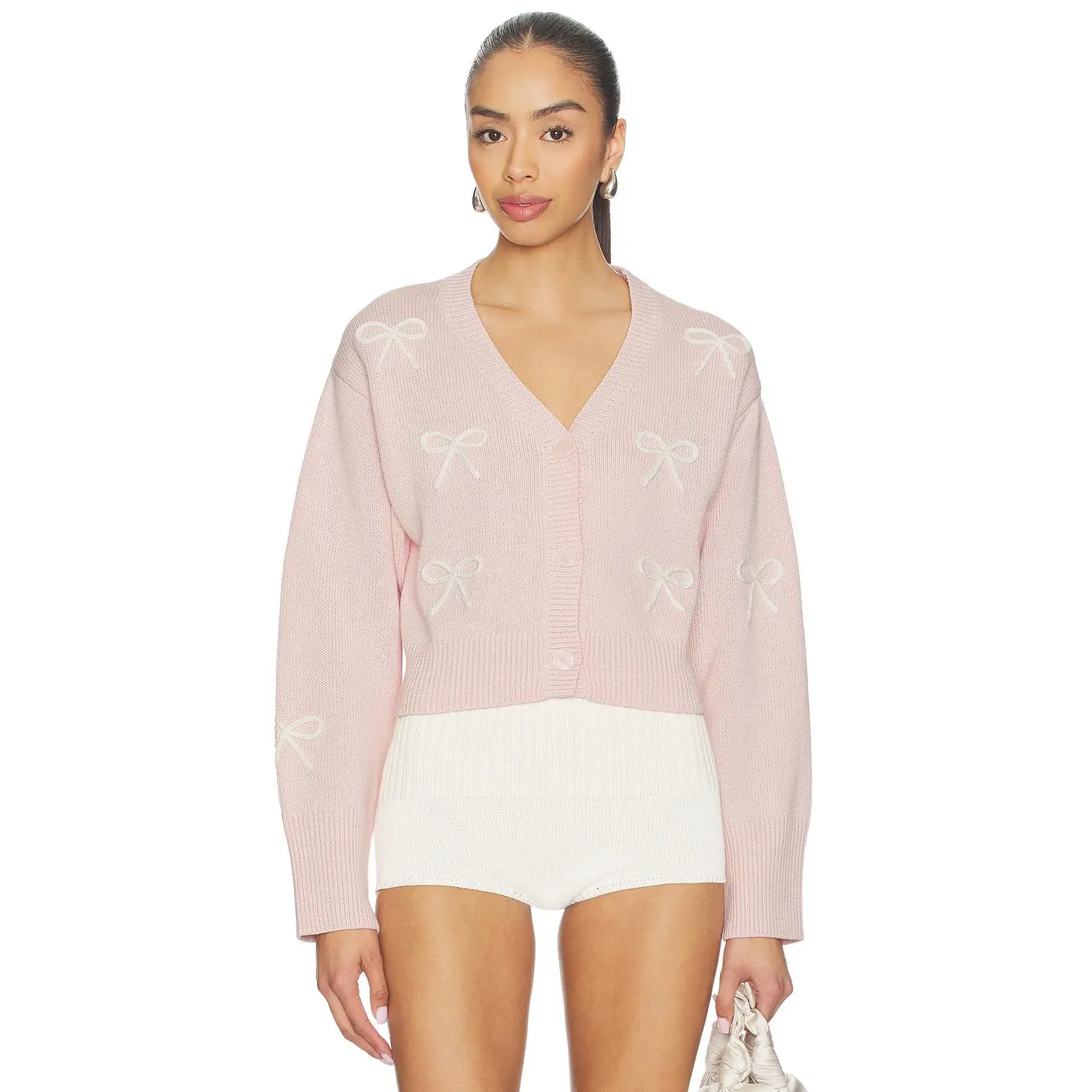 LoveShackFancy Francette Cardigan Top in Petal Meringue