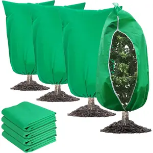 Plant Covers Freeze Protection, 4 Pack Frost Covers with Zipper Drawstring Plant Protection Cover Bags for Outdoor Winter Frost Cold Weather Shrubs Trees Jacket Covers