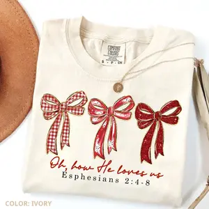 Comfort Colors Oh How He Loves Us shirt Glitter Valentine John 3:16 Retro Valentine TEE Loved valentine, Christian Valentine, Bible Verses Christian Bible Verse