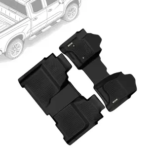 OEDRO TPE Floor Mats fits 2014-2018 Chevy Silverado / GMC Sierra 1500 Crew Cab, 2015-2019 Chevy Silverado / GMC Sierra 2500HD 3500HD Crew Cab, Rows 1, 2, All Weather, Waterproof