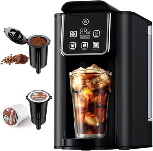 SHARDOR Single Serve Coffee Maker, Hot and lced CoffeeMachine for K Cup Pods & Ground Coffee, 5 Cup Sizes of 6to 14 0z/Espresso Machine 20 Bar, Professional espressomachine with milk frother and Touchscreen