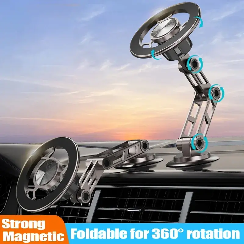 Magnetic 360° Rotation Cell Phone Car Mount - Adhesive Dashboard Universal Smartphone Holder, Fit for iPhone 16/15/14/13/12 Pro Max/X, Samsung, Xiaomi & All Smartphones, Dashboard Phone Holder