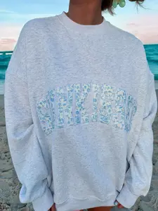 Pearl Grey Floral Sunkissed Embroider Sweatshirt