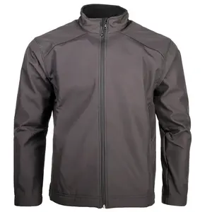 PAGE and TUTTLE Mens Softshell Long Sleeve Windbreaker Casual Outerwear Athletic Full Zip - Black