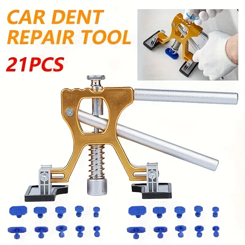 Newly upgraded portable car dent repair tool, paintless body dent repair kit, car dent puller for removal, body metal repair tool with gasket, small dent repair