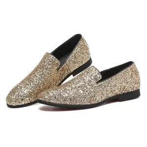 Men's Sequins Shiny Loafers for Wedding, Party Prom Dress Footwear