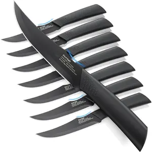 Steak Knives Set of 8, 4.7 Inch Dishwasher Safe Non Serrated Dinner Knives, Razor Sharp for Precise Cutting, Non-Stick Blade & Non Rust, Easy to Maintain Ideal for Home Restaurant Party