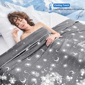 【Memorial Day Deals】Inhand Cooling Blanket Queen Size, Summer Blankets for Hot Sleepers & Night Sweat, Thin Blanket Cold Cool Lightweight Cooling Blanket for Couch Bed,Breathable Cooling Blanket,Light Blanket for Hot Sleepers,Comfy Bedding,Gift for Summer