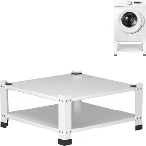 COZONY Washer Dryer Pedestal Stand with Storage Shelf, Heavy Duty Steel Universal Base, 660 LBS
