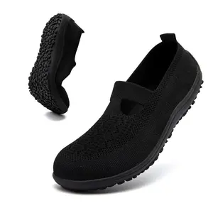 Ultra Light Women's Knit Slip On Flats Featuring Wide Toe Box Barefoot Design Zero Drop Sole and Breathable Material for Healthy Natural Foot Function