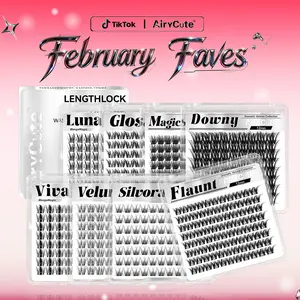 AiryCute LengthLock Collection | Lash Clusters Luna Glosa Viva Silvora Velure Flaunt Downy 8mm-16mm Ultra-Dense Waterproof Long-Lasting DIY Lashes for Flawless Look