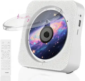 CD Player Portable,  CD Players for  with Remote Control Hifi Stereo LED Display Timer FM Radio AUX/USB/TF Jack, Music CD Player with Speakers Desktop Boombox for Office   (White)