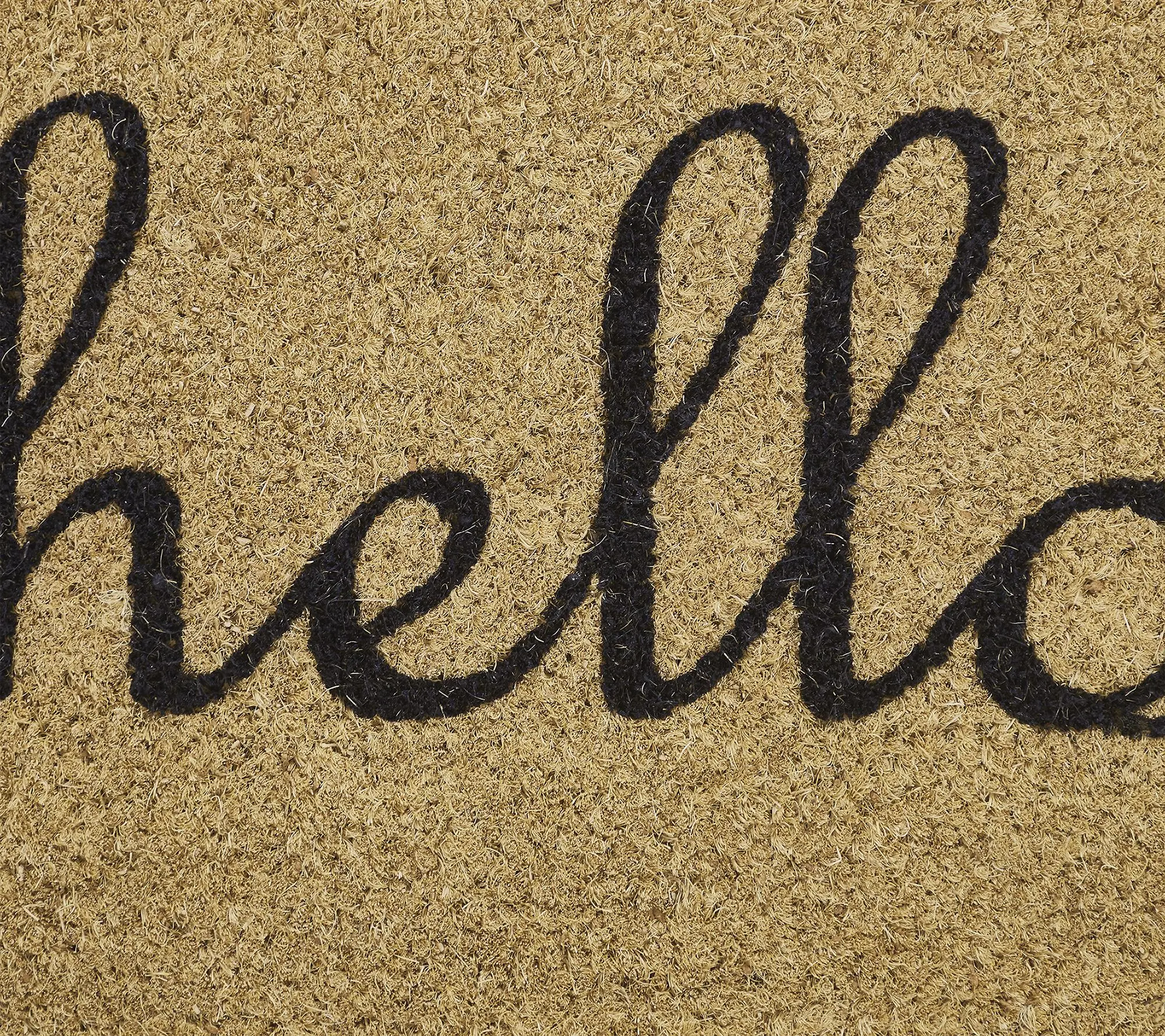 VCNY Home Hello Black Oval Coir Outdoor Doormat, 18" x 30"