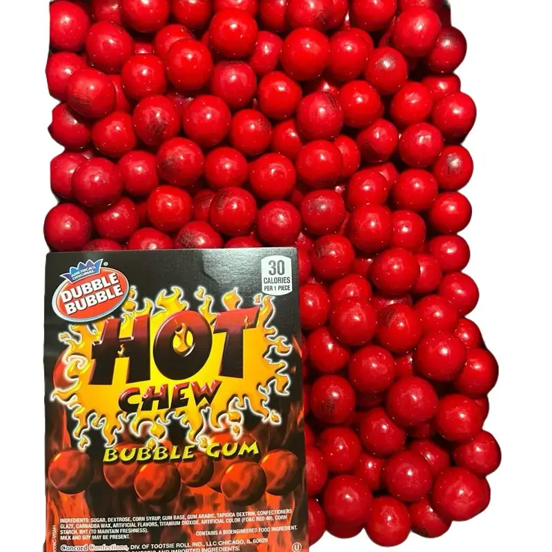 Dubble Bubble Hot Chew Gumballs One Inch Hot Chew Bulk Candy 1LB 3LB 4LB 5LB Assorted Gum Flavors Cinnamon Convenient Packaging