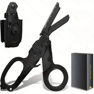 Foldable Trauma Shears with Holster, 1pc Emergency-Response Scissors for Nurses, Tactical Multi Tool EMT Shears with Gift Box, Heavy Duty Scissor