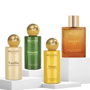 Gourmet Fusion by BellaVita Luxury | 4x100 ml Perfume Bundle | Vanilla, Pistachio, Mango & Honey Oud | Luxury Unisex Perfume for Men & Women | Long Lasting, Fruity, Floral, Sweet, Spicy & Woody Notes | Luxury, Vegan & Cruelty Free Eau De Parfum