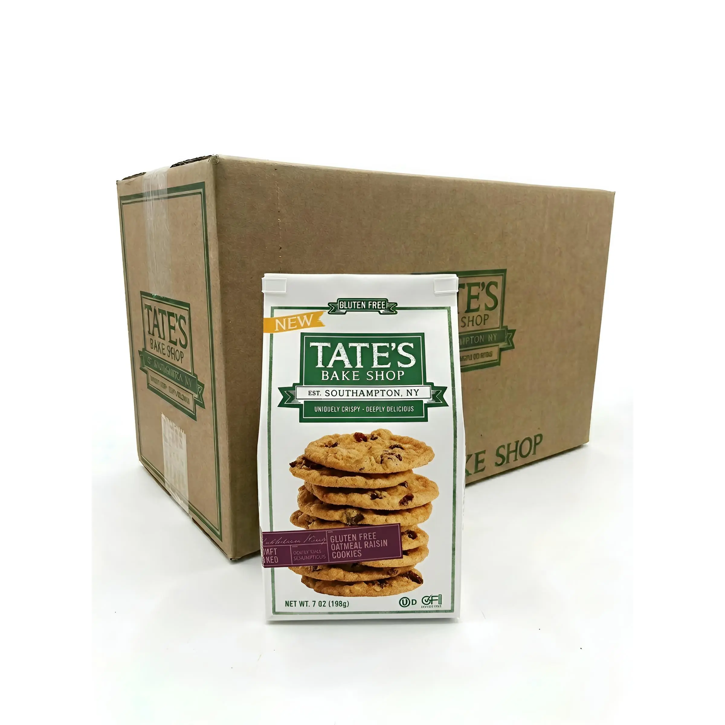 Tate's Bake Shop Gluten Free Oatmeal Rasin Cookies Bag 7oz 6ct