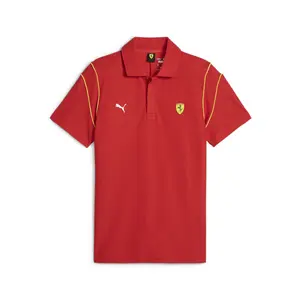 PUMA Mens Scuderia Ferrari Race Mt7 Short Sleeve Shirt Casual Casual - Red