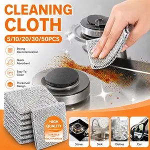 Iron Wire Sponge Cloth,Scratch-free Dish Cleaning Cloth, Multi-purpose Dish Scrubber, Easy To Rinse and Reusable Cleaning Cloth for Kitchen Sink