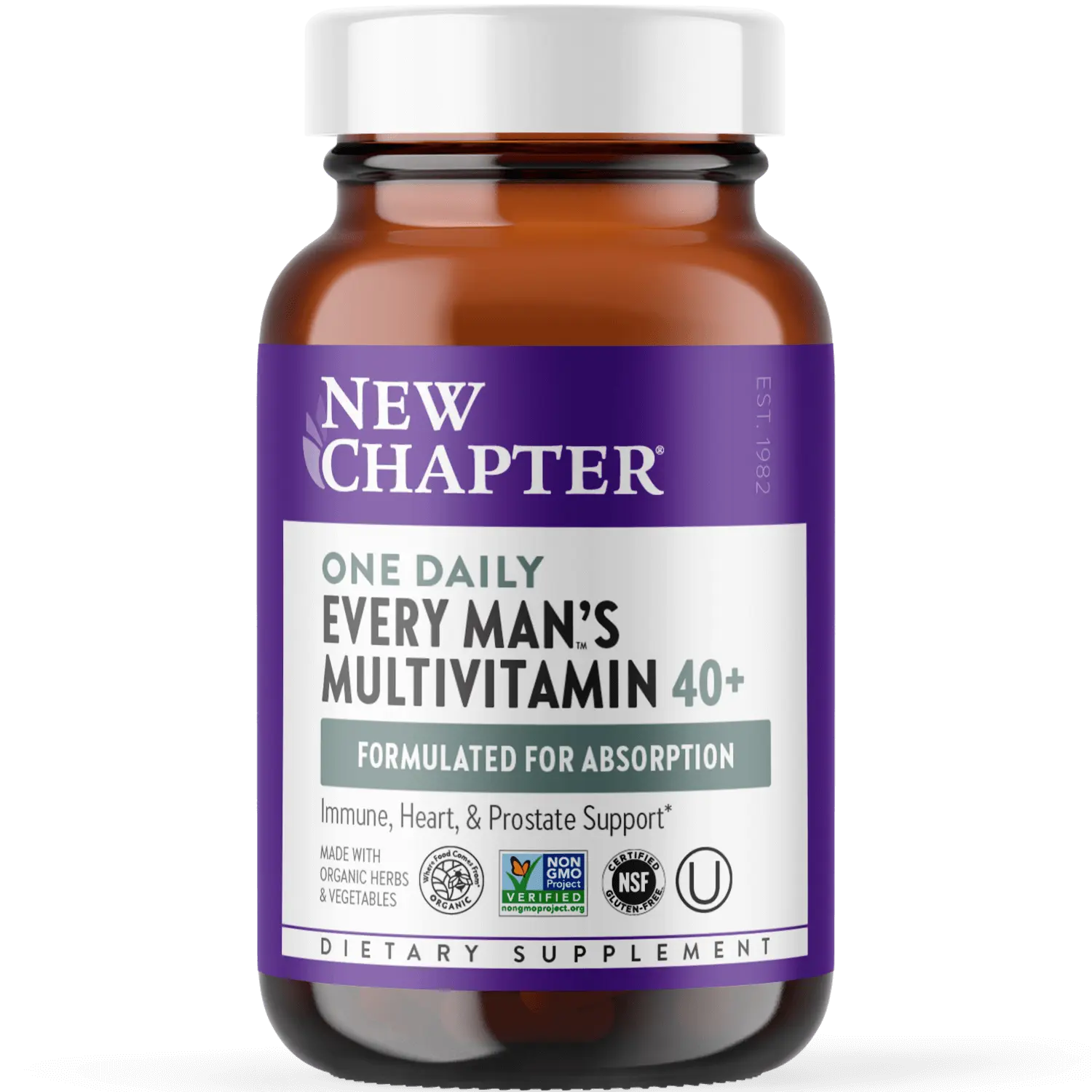 New Chapter Every Man's One Daily Multivitamin 40+ - Energy, Heart, Prostate & Immune Support with Fermented Nutrients - 30ct