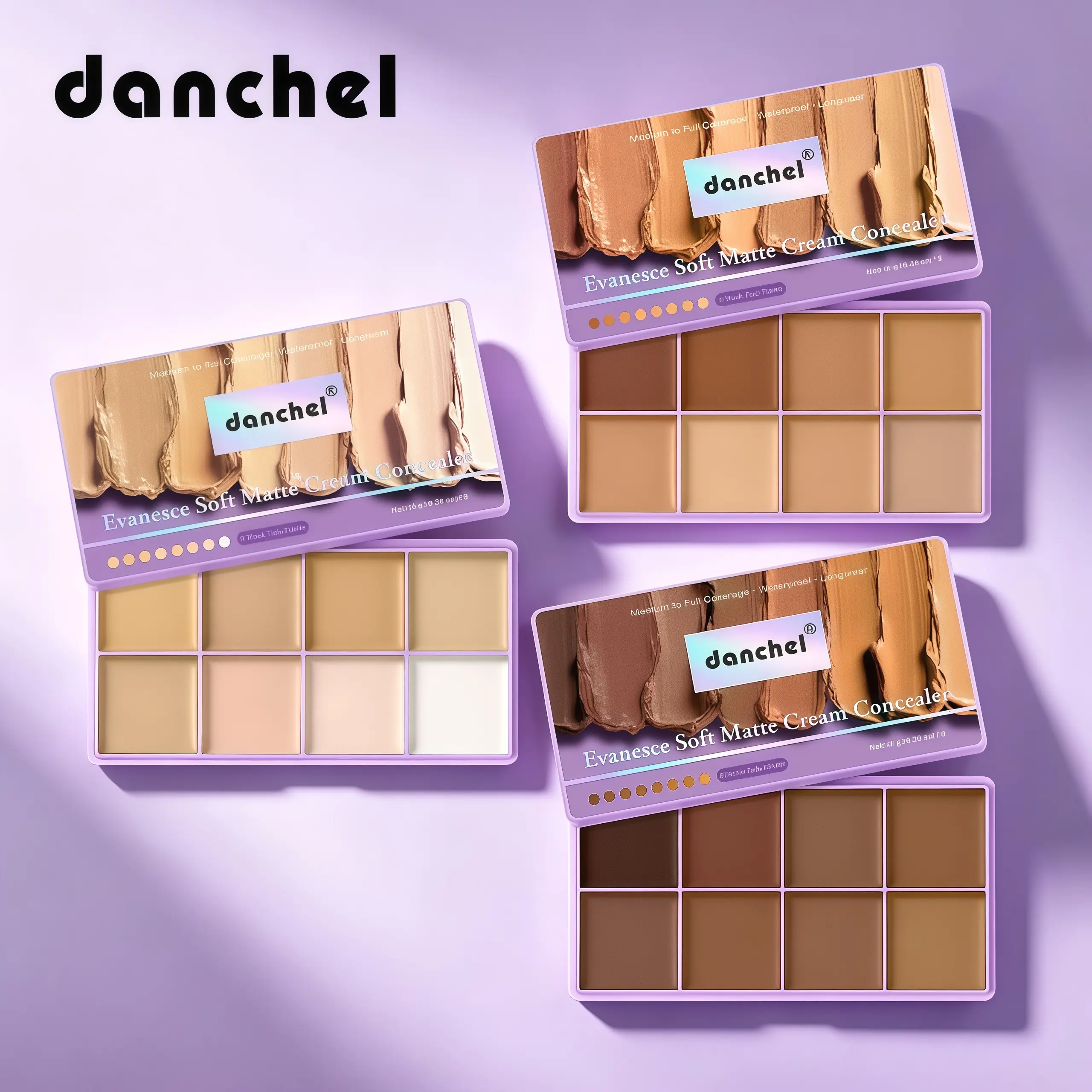 8-Color Matte Cream Base Corrector and Concealer Palette - Longwear, Waterproof, Full-Coverage, Additive-Free Assorted Shades Concealer & Foundation for Color Correction, Contour Highlighting, Daily Commute, Dark Tattoo Coverage