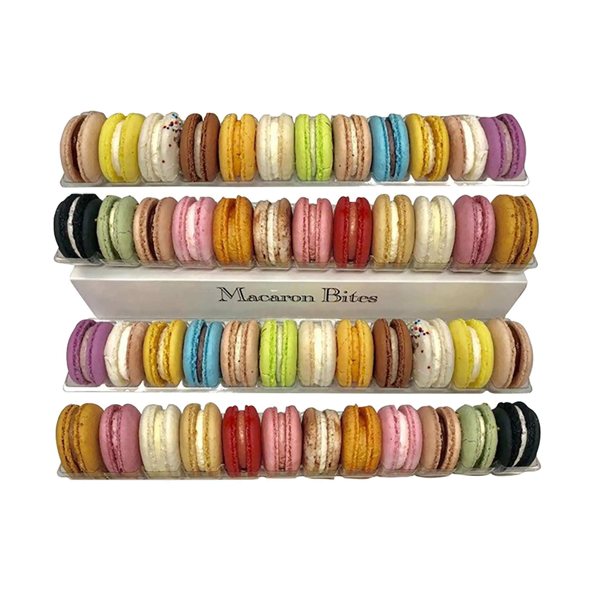 Macaron Bites French Macarons - Assorted 48 Count Box with Meringue-like Cookies & Creamy Flavors for Special Events