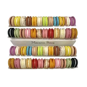 Macaron Bites French Macarons - Assorted 48 Count Box with Meringue-like Cookies & Creamy Flavors for Special Events