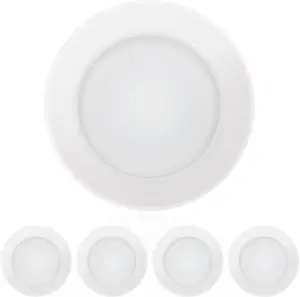 4 Inch LED Dimmable Disk Light, Aluminum Baffle Trim, 4000K Cool White, 650lm Flush Mount Ceiling Recessed Light Fixture, Energy Star & ETL-Listed, 4Pack