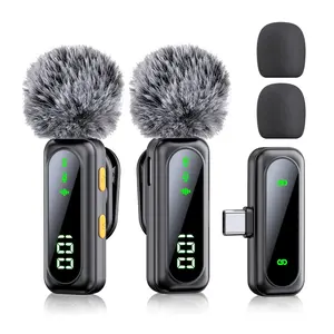 2026 Upgrade Wireless Lavalier Microphone, Plug & Play Noise Cancelling Lapel Mic for TikTok Vlogging Live Stream Podcast Interview, 30m Ultra Low Latency Wireless Microphone USB-C