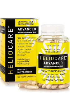 Heliocare Advanced Skin Supplement Niacinamide + Fernblock for Radiant Healthy Skin Antioxidant Support 120 Vegan Capsules Dermatologist Recommended