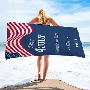 Independence Day Usa Flag Beach Towel, Lightweight Sand-Free Towel, Patriotic Design, Ideal for Beach, Gym & Travel, Great Gift