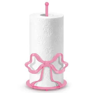 Countertop Paper Towel Holder Stand, Durable Silver/Gold/Pink Modern Compact Glasses Dispenser with Square Heavy-Weight Base, Crushed Diamond Crystal Home Decor for Kitchen, Bathroom