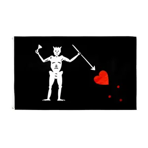 Johnin 90*150cm Black Beard Blackbeard Edward Teach Pirate Flag