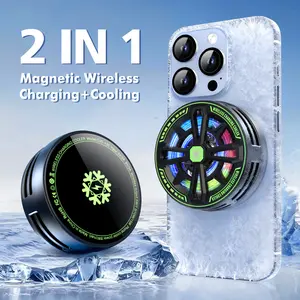 Magnetic Phone Cooler for Gaming - 7W TEC Chip, RGB, Dual Mode & Temp Display, Portable Radiator for iPhone MagSafe/Android/iPad