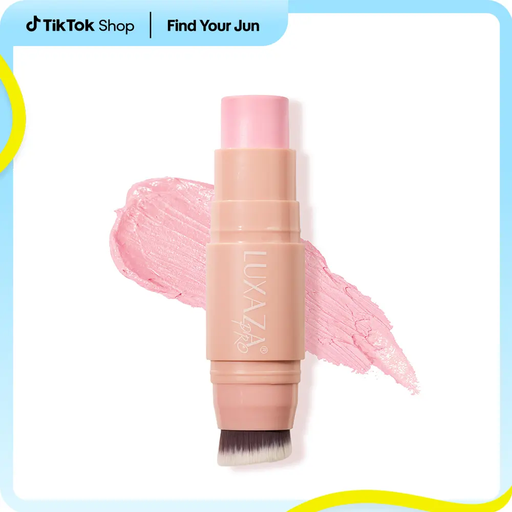 LUXAZA PRO Waterproof Multi-Action Blush Stick/Contour Stick with Brush, Lightweight, Long-lasting, Easy to Use, 2-in-1 Multi-Action Blush Stick for Cheeks, Lip Gloss and Eyeshadow Makeup, Suitable for All Skin #cozyvibes #effortlessbeauty