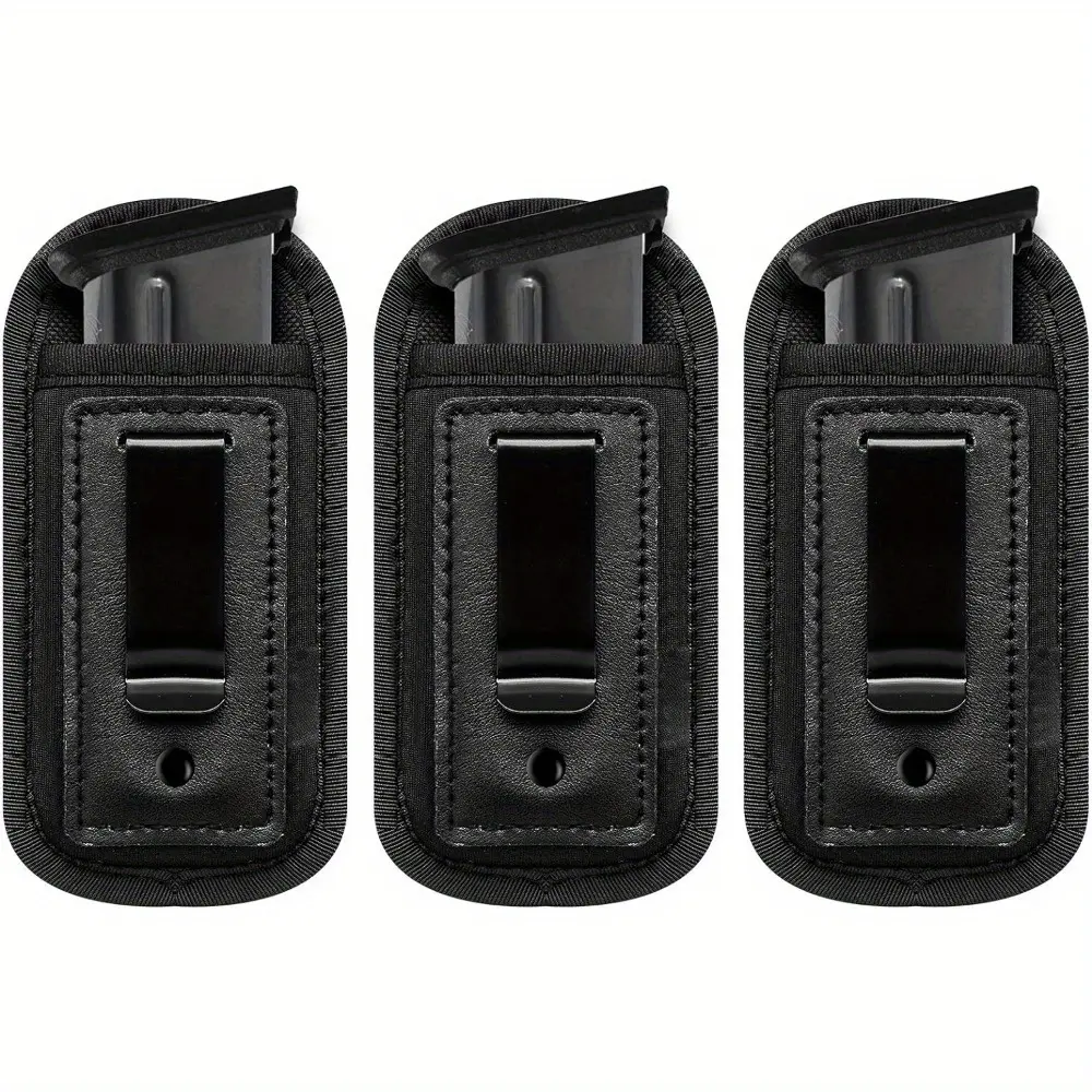 3 Pack Universal Magazine Holster, IWB Mag Pouch Concealed Carry, Single Double Stack Mags Holder Universal Magazine Holster For Concealed Carry, IWB Mag Pouch, Fit For Carry 9mm.40.45.380.357 S&W M&P Sig Sauer Ruger G-series