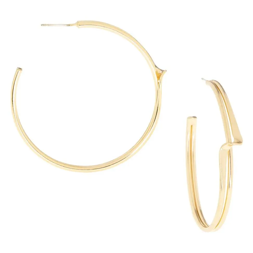 Marlyn Schiff 2" Layered Twist Hoop Earrings