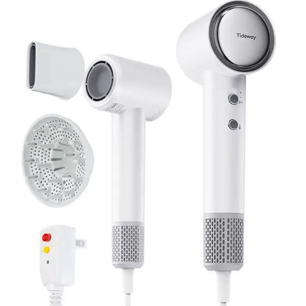 【New Arrival Deal】Tideway High Speed Hair Dryer with 110,000 RPM Brushless Motor, Ionic Technology Blow Dryer w/ Diffuser for Fast Drying, Lightweight, Frizz-Free, Salon-Quality for All Hair Types, Cool & Hot Air Modes
