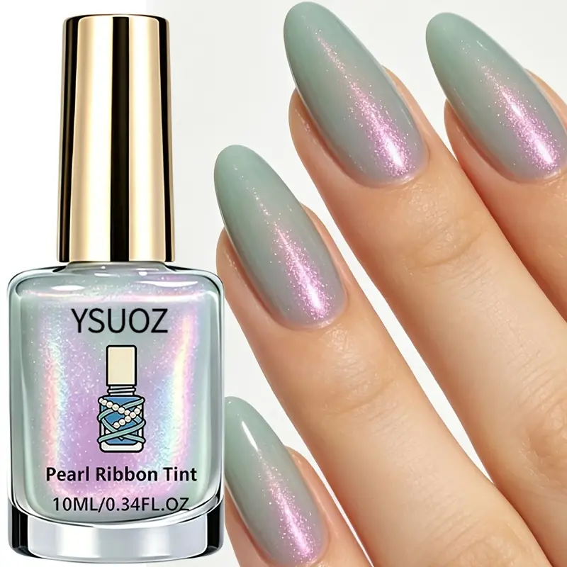 Mint Green Aurora Nail Polish – Easy to apply, quick-drying (no lamp required), enhances shine, strengthens nails, durable formula; suitable for weak or soft nails; ideal for busy individuals and professionals; a top choice for spring and summer.