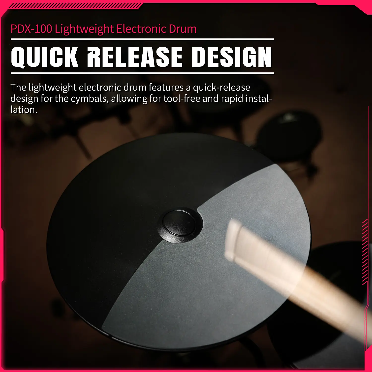 2025 Factory Direct Sales High Quality PDX100 Electronic Percussion Instrument Professional Foldable Portable Electronic DrumSet