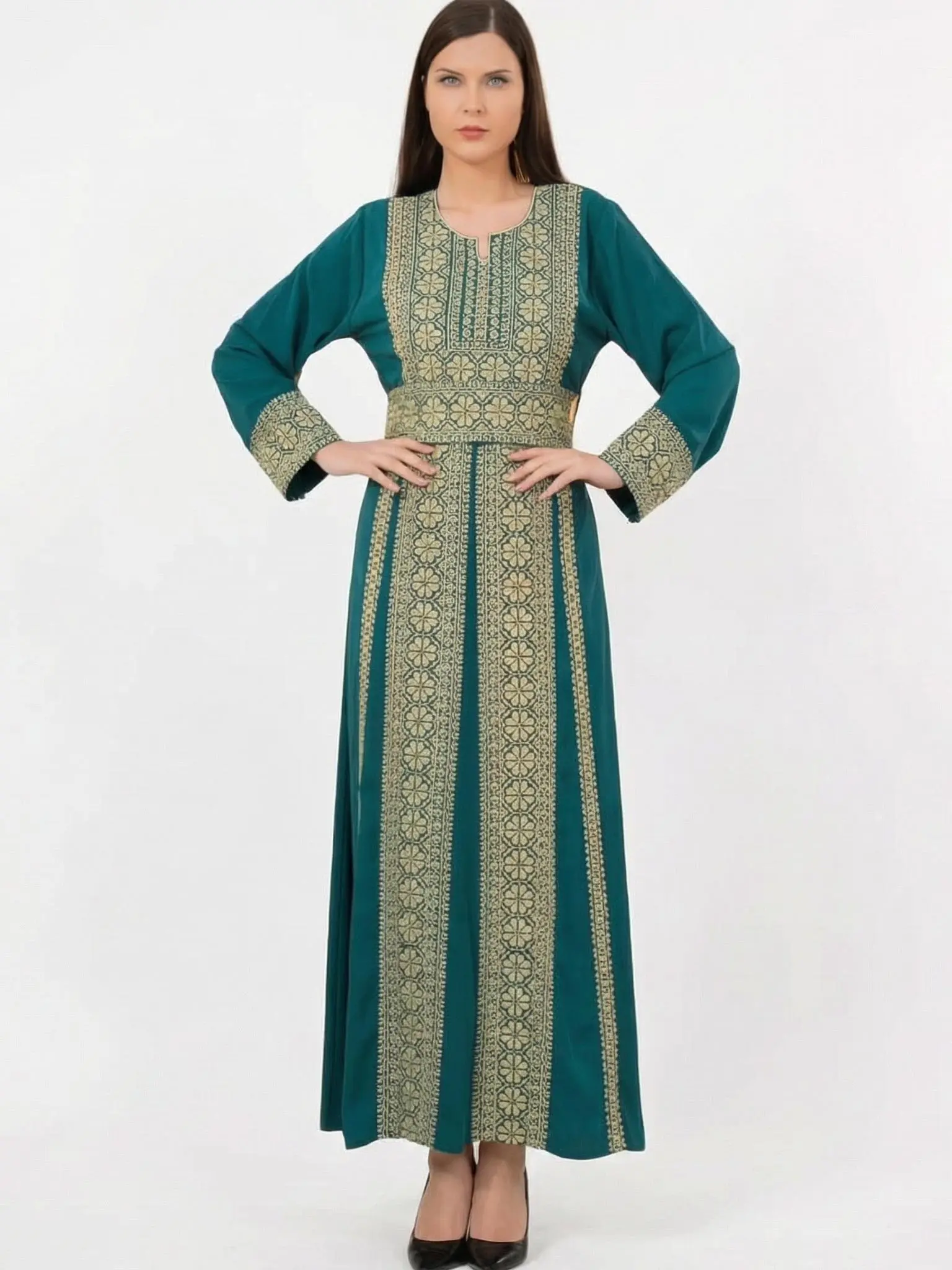 Marwa Thobe - Women’s Embroidered Dress, Perfect for Eid Dress, Wedding, Ramadan, Gifts for Her, Abaya, Eid Dresses