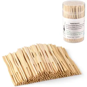 Mini  Forks 3.5 inch,  Forks Appetizer Forks, Small  Forks for Fruit, Disposable   Picks for Party,Charcuterie Supplies Accessories, Wooden Toothpicks Fork. 110 count