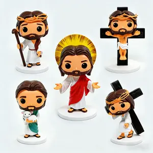 Jesus Figure Religious Cute Christian Home Decor Small Jesus Figurine Toy Bible Study Ornament & Christmas Gift