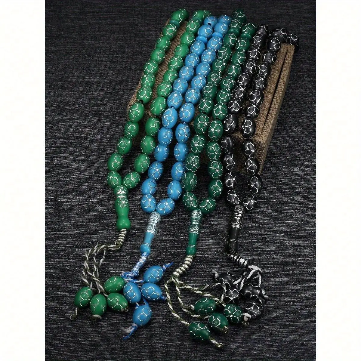 Acrylic Oval Multicolored Beads, Prayer Beads, Buddha Beads, Suitable for Celebrating Festivals, Ramadan, and Worship, Men's and Women's Jewelry