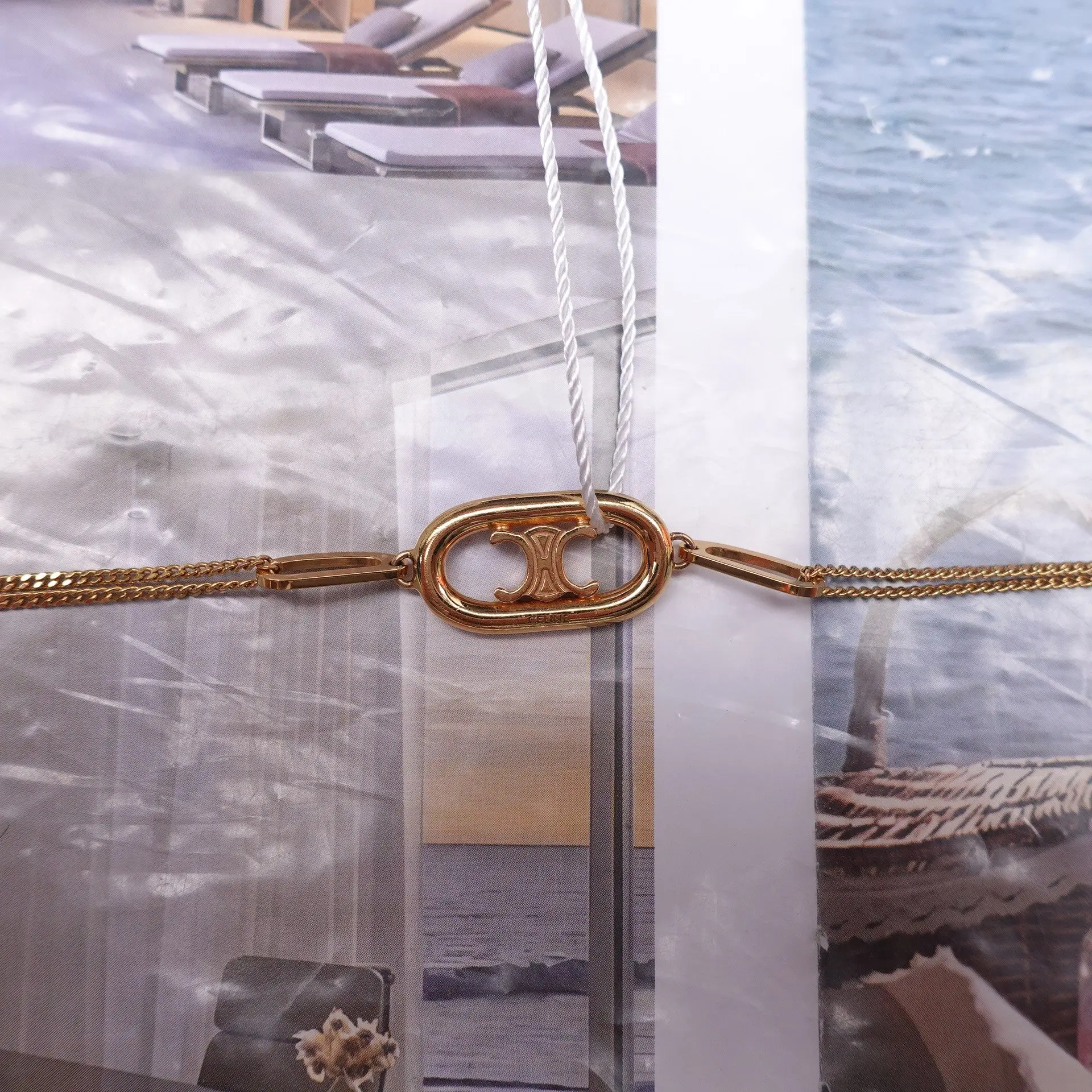 Pre-owned Celine Gold Tone Chain Bracelet T10358341