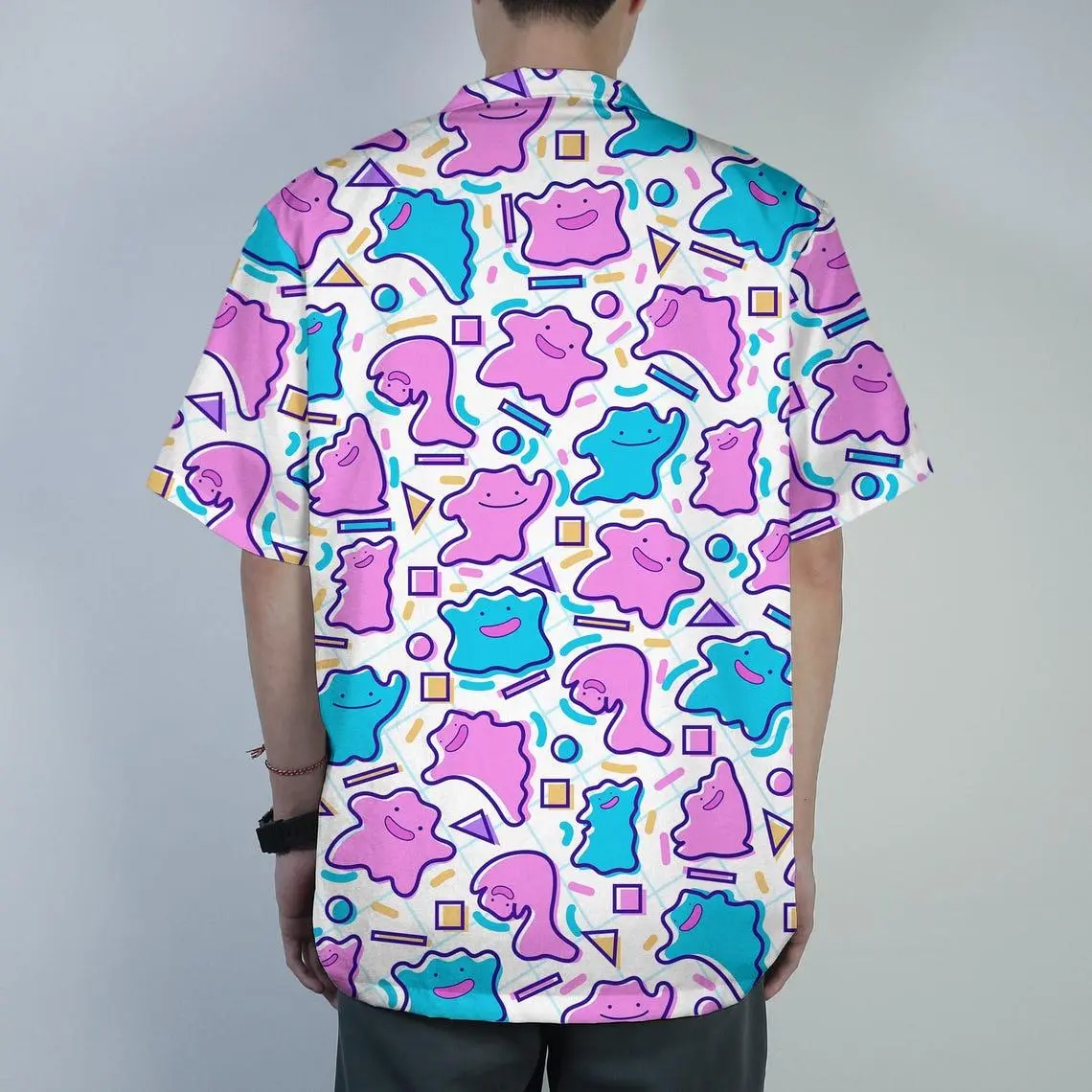 Ditto Hawaiian Shirt Tropical Button Up Shirt Cute Summer Beach Short Matching Set Unisex Outfit Ditto Shirt Gifts